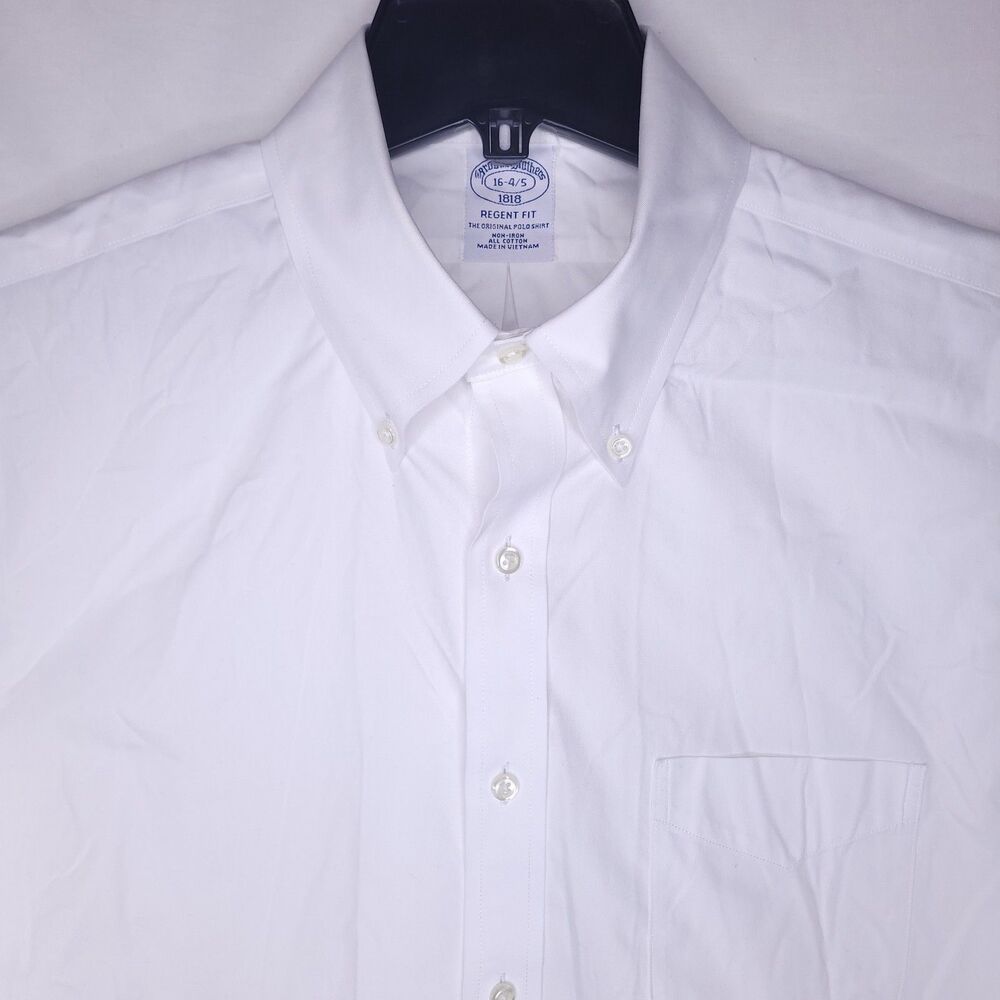 Brooks Brothers Dress Shirt Mens 16 White Regent Fit 34/35